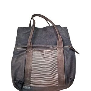 Daniella Lehavi Distressed Blue Leather Tote HOBO Bag Designer Handbag Purse